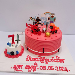 នំខេក រូបក្រុមLego Minecraft